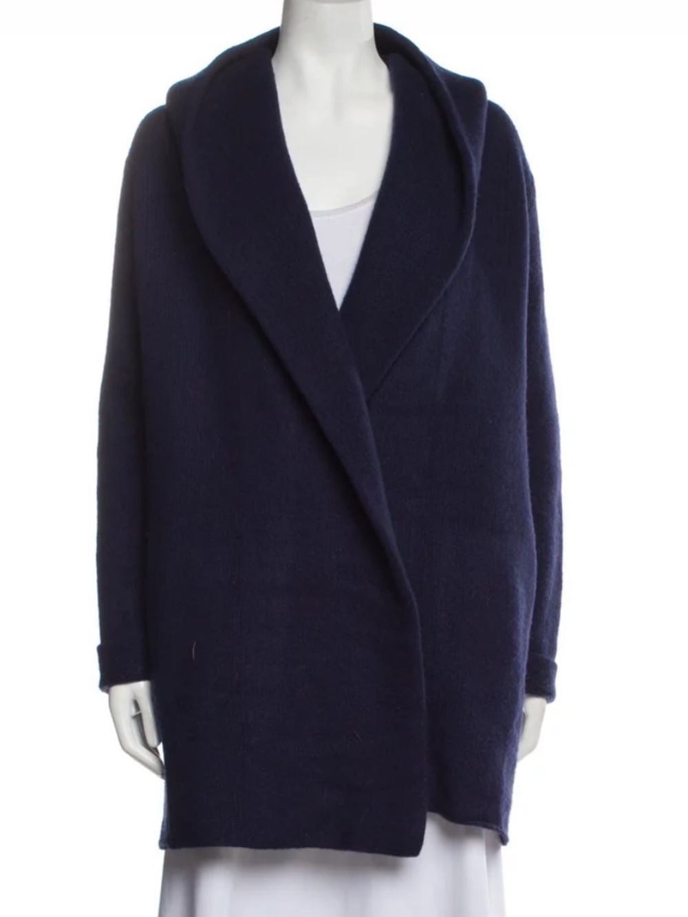 Vince Navy Hooded Open Cardigan